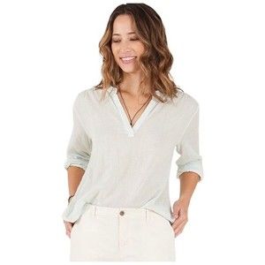 NWT Carve Designs Davis Top in Aqua Mini Stripe